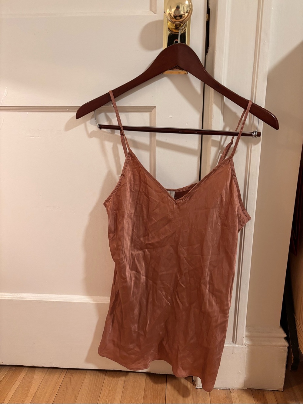 Rose Pink gorgeous Satin Silk v neck Cami Top - Large